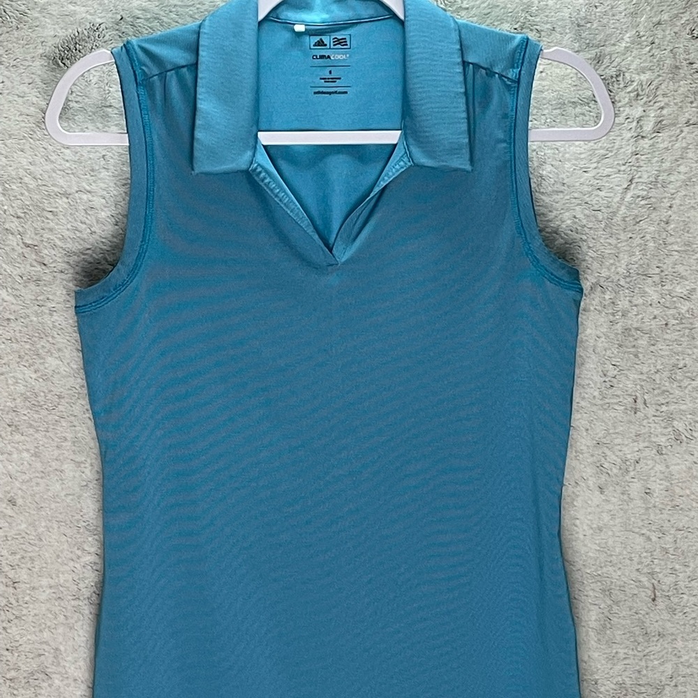Adidas Woman’s Sleeveless Golf Polo | S | Blue